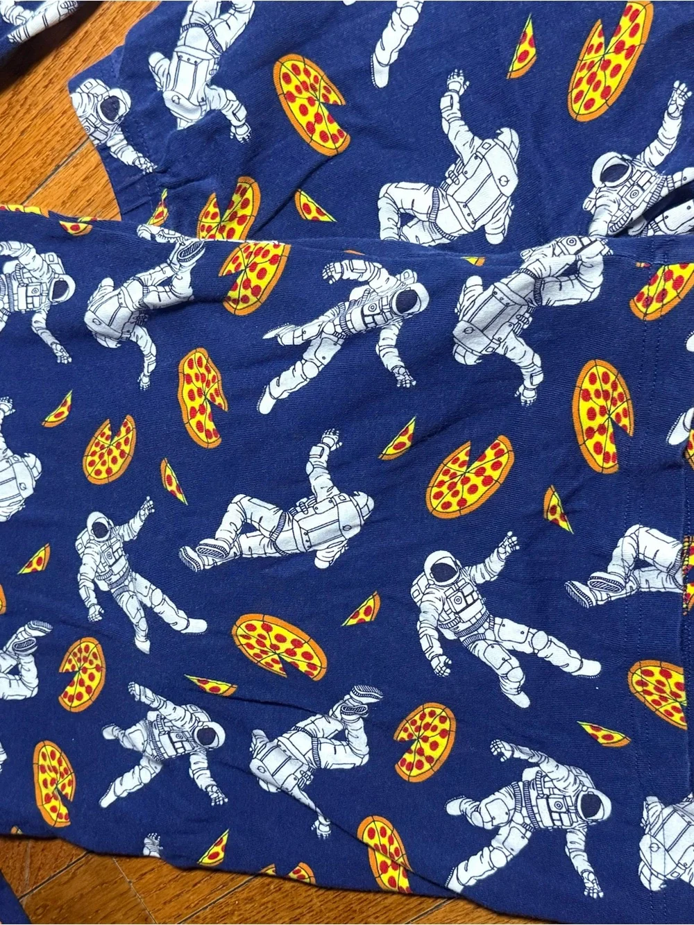 Kids landsend Blue Astronaut & Pizza Print Pajama Set